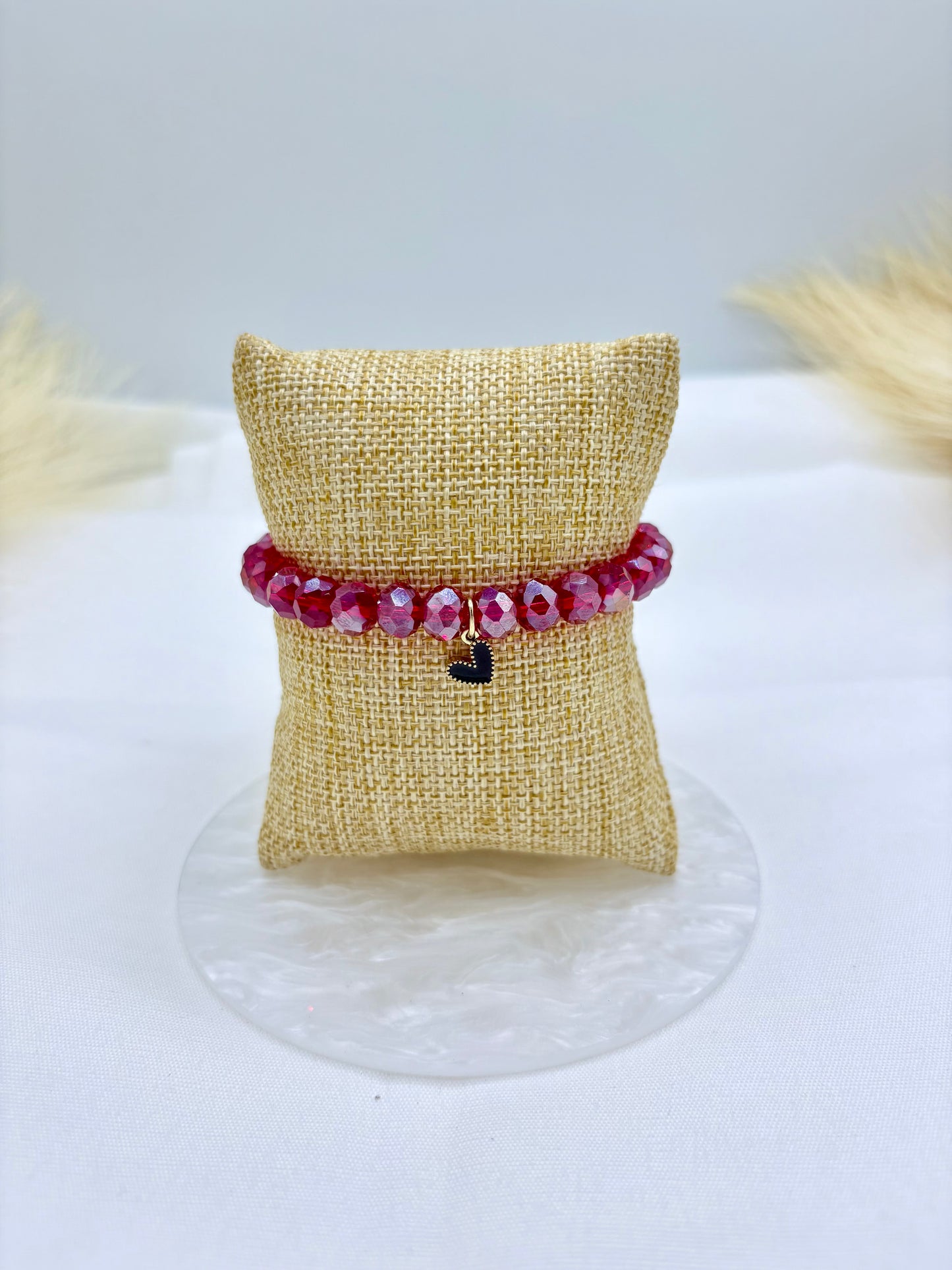 Black & Red Heart Bracelet