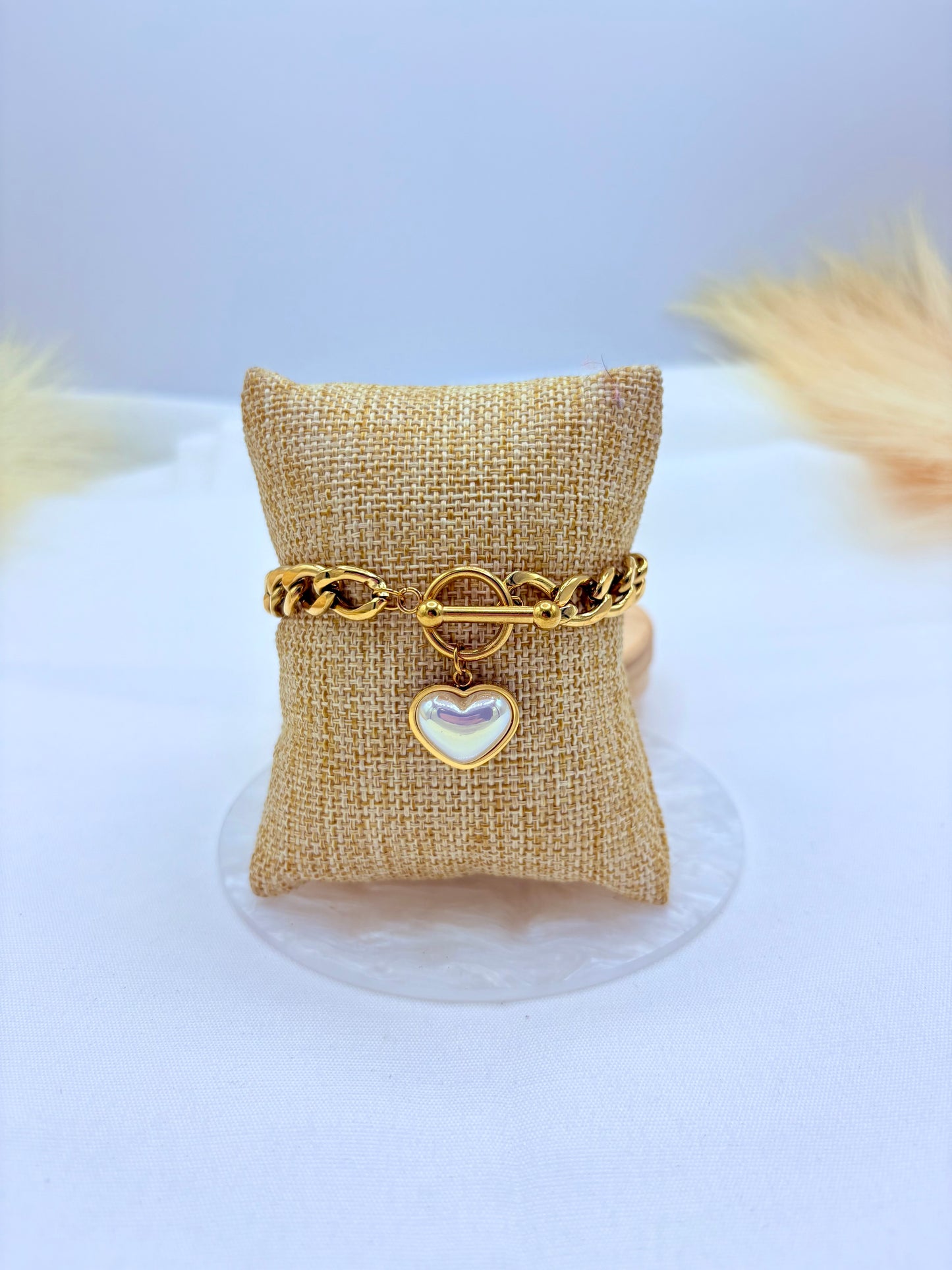 Golden Pearl Heart Set