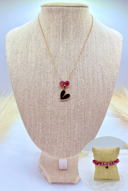 Black & Red Heart Set